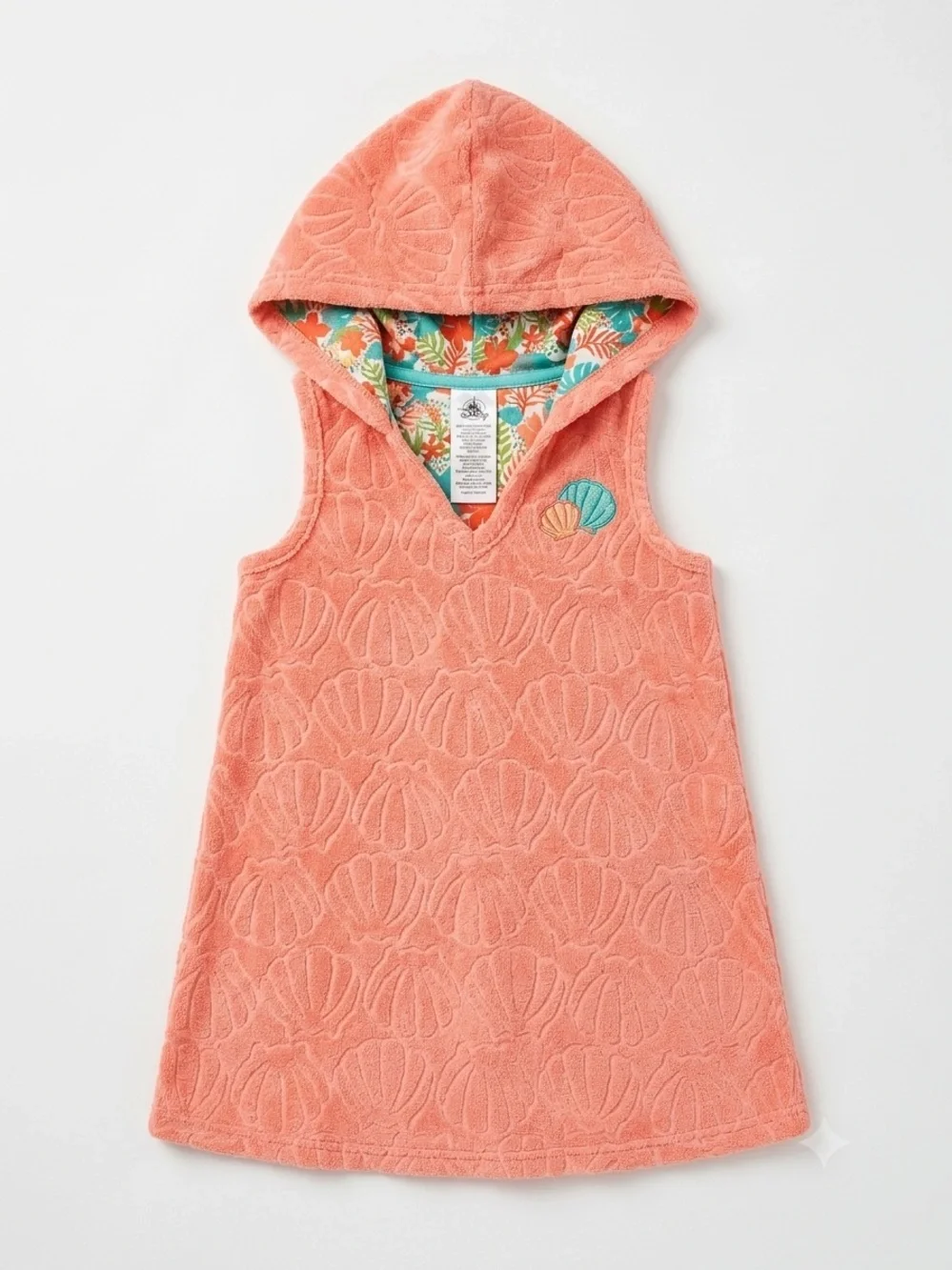 Disney Ariel The Little Mermaid Coral Pink Hooded Swim Cover-Up Dress (Size 4)